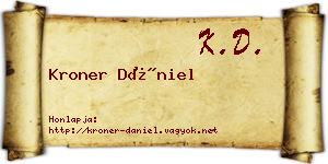 Kroner Dániel névjegykártya
