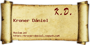 Kroner Dániel névjegykártya